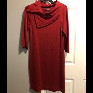 The Limited Red Sweater Dress with Cowl Neck